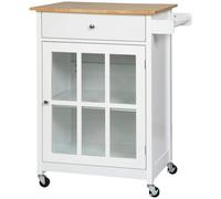 HOMCOM Carrello Cucina con Cassetto e Armadietto Regolabile