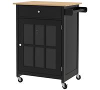 HOMCOM Carrello da Cucina con Cassetto e Armadietto Regolabile in Legno