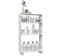 HOMCOM Carrellino Cucina e Bagno Salvaspazio 3 Livelli e Barre Laterali Bianco