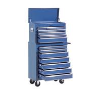 HOMCOM Carrello da officina, cassetta attrezzi, cassetti bloccabili, blu | Carrello attrezzi vuoto, scompartimento attrezzi, chiavi, tappeti antiscivolo
