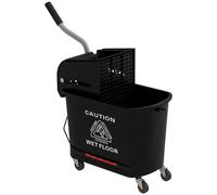 HOMCOM Carrello per Pulizie da 20L con Secchio e Strizzatore in PP Nero