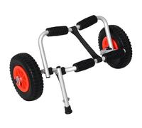 HOMCOM Carrello Porta Kayak, Trolley Carrello Porta Canoa Pieghevole in Alluminio con Imbottiture Antiscivolo