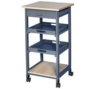 HOMCOM Carrello Portaoggetti in MDF Grigio e color Rovere