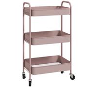 HOMCOM Carrello Portavivande a 3 Livelli in Acciaio con Maniglie