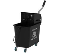 HOMCOM Carrello Pulizie da 20L con Secchio e Strizzatore in PP Nero