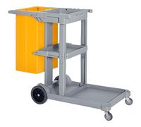 HOMCOM Carrello Pulizie Professionale 3 Ripiani 121x50.5x96.5 cm Grigio