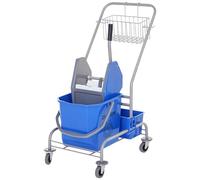HOMCOM Carrello Pulizie Professionale Cesto Sospeso 72x49.5x95 cm Blu