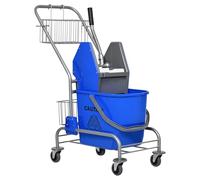 HOMCOM Carrello Pulizie Professionali da 26L con Secchio per Mocio Blu