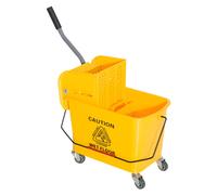 HOMCOM Carrello Secchio con Separatore Acqua e Strizzatore Rimovibile in PP, Giallo, 63 x 27 x 67cm Aosom