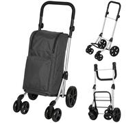 HOMCOM Carrello spesa pieghevole da 46 L con vano refrigerato, grigio scuro Aosom Italy