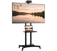 HOMCOM Carrello TV con Ruote 32-75 Pollici, VESA 400x600 mm, Nero