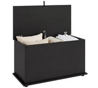 HOMCOM Cassapanca Contenitore 102 L, Panca Portascarpe con Coperchio di Sicurezza, Baule Contenitore e Panca Fondoletto per Camera, Ingresso, Soggiorno o Sala Giochi, 80 x 40 x 45 cm, Nero