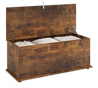 HOMCOM Cassapanca Contenitore da Interno 113L Baule Marrone Rustico