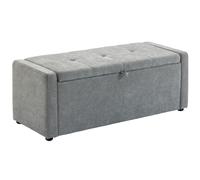 HOMCOM Cassapanca Contenitore Imbottito Effetto Lino, 122x48x44cm, Grigio Chiaro