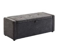 HOMCOM Cassapanca Contenitore Imbottito Effetto Lino, 122x48x44cm, Grigio Chiaro