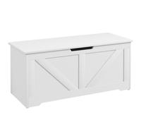 HOMCOM Cassapanca Contenitore in Legno Capacità 127L, 100x40x45cm, Bianco