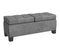 HOMCOM Cassapanca Contenitore in Tessuto con Imbottitura Trapuntata e Cerniera, per Fondoletto e ingresso, 116x41x47cm, Grigio Aosom Italy