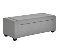 HOMCOM Cassapanca Contenitore, Panca Imbottita con Vano Contenitore, Panca Fondo Letto, Design Moderno, Plastica, Tessuto Grigio, Multiuso, 120x50x44cm, Grigio