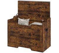 HOMCOM Cassapanca da 103L, Panca Contenitore Multiuso con Cuscino in Tessuto Lavabile, Panca Portaoggetti in Legno per Ingresso, Corridoio, Camera da Letto, Soggiorno, 75x40x56 cm, Marrone