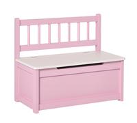 HOMCOM Cassapanca in Legno 2 in 1 per Bambini 2-5 Anni, Capacità 40 kg, Rosa