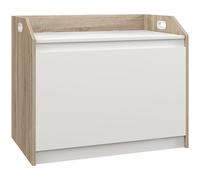 HOMCOM Cassapanca in Legno con Schienale e Contenitore 62.4x40x51.5cm Bianco
