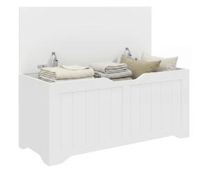 HOMCOM Cassapanca Moderna con Cerniere di Sicurezza, 80x40x45 cm, Bianco