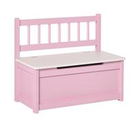 HOMCOM Cassapanca per Bambini 2-5 Anni, 60x30x50cm, Rosa e Bianco