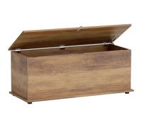 HOMCOM Cassapanca portaoggetti con coperchio ribaltabile e cerniere di sicurezza, panca scarpiera, armadio ingresso, corridoio, camera da letto, soggiorno, 100 x 40 x 40 cm, marrone grana legno