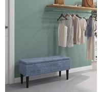 Homcom Cassapanca portaoggetti per camera da letto 47 L con coperchio ribaltabile 95X38X45 cm