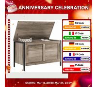 HOMCOM Cassapanca portaoggetti per camera da letto 95 L con coperchio 80x40x49 cm grigio