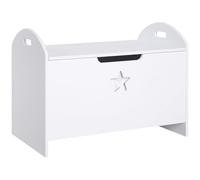 HOMCOM Cassapanca portaoggetti per giocattoli dim. 62 x 40 x 46 cm MDF bianco