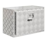 HOMCOM Cassetta degli Attrezzi in Alluminio 76L 60.9x35.5x40.6cm Argento