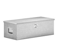 HOMCOM Cassetta degli Attrezzi in Alluminio con Serratura 2 Chiavi, Maniglia Laterale, Cassa Box Portautensili 43L Resistente, Scatola Portaoggetti per Pick-Up Camper Rimorchi, 76.2x33x24.4cm, Argento