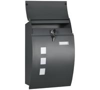 HOMCOM Cassetta della Posta con 3 Finestrelle e 2 Chiavi per Casa e Ufficio