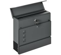 HOMCOM Cassetta della Posta con 3 Finestrelle e 2 Chiavi per Casa e Ufficio