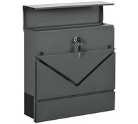 HOMCOM Cassetta della Posta con Portagiornali e 2 Chiavi per Casa e Ufficio