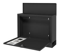 HOMCOM Cassetta delle Lettere in Metallo Nera con 2 Chiavi di Sicurezza