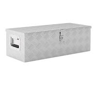 HOMCOM cassetta per attrezzi 76 x 33 x 25 cm cassetta per timone cassetta per trasporto cassetta in alluminio cassetta in alluminio cassetta in alluminio argento