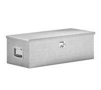 HOMCOM Cassetta degli Attrezzi in Alluminio 43L 76.2x33x24.4cm Argento | con Serratura 2 Chiavi, Maniglia Laterale, Box Portautensili Resistente, per Pick-Up Camper Rimorchi, Contenitore Alluminio