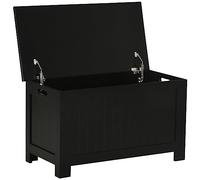 HOMCOM Cassetta per camera da letto con coperchio 81x40x46cm Nero