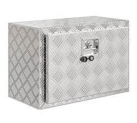 HOMCOM Cassetta Porta Attrezzi per Camion con Serratura, 76L, Argento