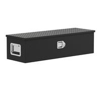 HOMCOM Cassetta portaoggetti in alluminio con maniglie laterali, serratura e chiavi, cassetta porta attrezzi per camion, cassetta portaoggetti per rimorchi, 99 x 33 x 25,5 cm, nero