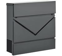 HOMCOM Cassetta Postale da Esterno Portagiornali 37x10.5x37 cm Grigio