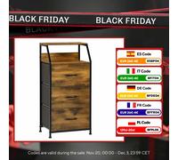 HOMCOM cassetti comodi con 3 cassetti pieghevoli ripiano aperto in tessuto 44x29x92 cm