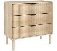 HOMCOM Cassettiera 3 Cassetti in Legno per Camera e Ingresso Stile Nordico, 80x40x77.5 cm, Rovere