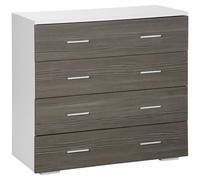 HOMCOM Cassettiera 4 Cassetti in Legno con Maniglie in Alluminio 76x35x72cm