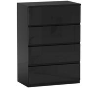 HOMCOM Cassettiera 4 Cassetti in Legno per Camera da Letto Moderna 55x34x80cm