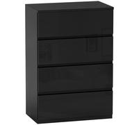 HOMCOM Cassettiera 4 Cassetti in Legno per Camera da Letto Moderna 55x34x80cm