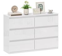 HOMCOM Cassettiera 6 Cassetti in Legno per Camera da Letto Moderna 112x34x75 cm