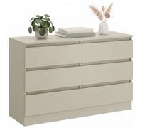 HOMCOM Cassettiera a 6 cassetti, mobile contenitore moderno a doppia colonna per camera da letto e soggiorno, 100 x 35 x 69 cm, marrone chiaro